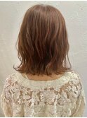 ふわゆる外ハネ×ピンクベージュ