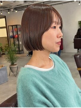 ソイデュエ 梅田(soi due) 切りっぱなしボブ/ブラウンベージュカラー