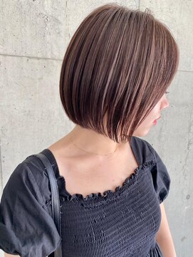 アールヘアーデザイン 藤が丘(r hair design) 小顔見せショートベージュカラーブリーチしない透明感カラー