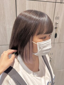 アース 郡山コスモス通り店(HAIR&MAKE EARTH) インナーカラーダブルカラーハイトーンカラー韓国20代前髪カット