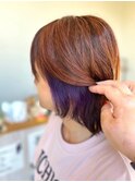 【vida まりな】インナーカラー　オレンジベージュ×パープル