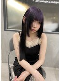 姫カットケアブリーチレイヤールーツカラー美髪ロングヘア