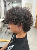強め波巻きスパイラルパーマシャドウパーマメンズマッシュウルフ