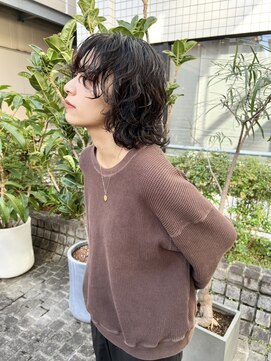 リブロ 三軒茶屋(LIBRO) ミニウルフデジタルパーマチェリーブラウンウルフボブ