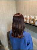 ピンクブラウン　ワインレッド　チェリーレッド　韓国風巻き