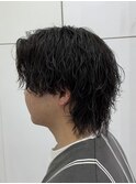 センターパートウルフ×シャドウパーマ