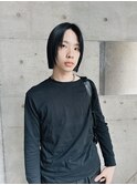 =メンズボブ/フェザーパーマ／MEN’S HAIR/ブルーブラック