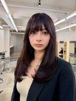 ヒュー 広島(HEW)&nbsp;オフブラック落とせる黒染め暗染めグレージュミディアムレイヤー