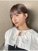 小顔大人ボブ暗めカラーミディアムデザインカラー