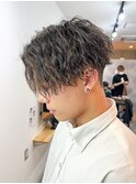 ツイストスパイラル/メンズ/学割/アップバング/センターパート