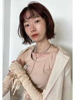 トリッカ シブヤ(TRICCA SHIBUYA)&nbsp;レイヤーボブ/透明感ブラウン/前髪あり/切りっぱなし/前髪パーマ