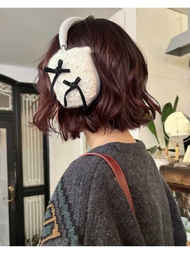 アンプラグド(unplugged) ボブブロンドベージュブリーチなしダブルカラーハイトーン透明感