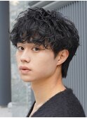 渋谷メンズパーマルーズパーマシャドウパーマッシュウルフゆるめ