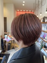 ブランシェ ヘアデザイン(BLANCHE hair design)&nbsp;ピンクグレージュハイライト☆ショート