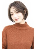 ショートボブ/20代/30代/40代/ワンカール/くびれヘア/小顔