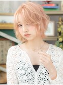 外国人風ハイライトピンク小顔グラデーションa戸頭10代20代30代