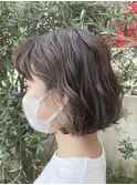 インナーカラーくせ毛風無造作大人ボブ20代30代40代！