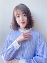 ファンナギンザ(FaNNa ginza)&nbsp;シフォンベージュカラーでナチュラルボブ[小顔][パーソナル診断]