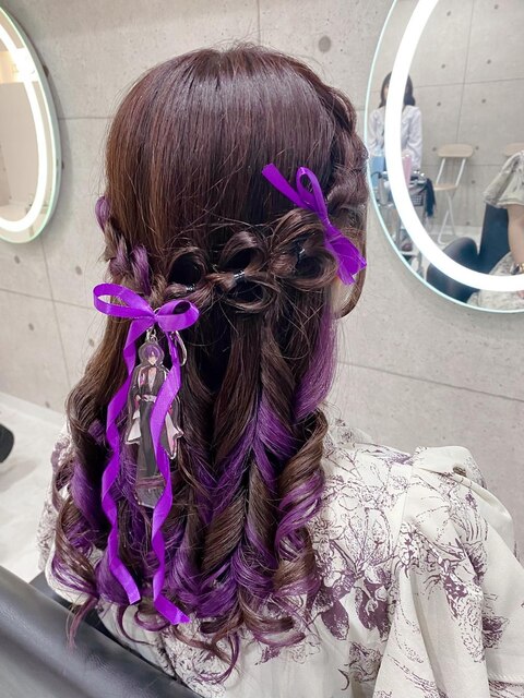 ハーフアップ／心斎橋ヘアセット