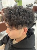 20代30代メンズスパイラルパーマワイルドオシャレ感アッシュ
