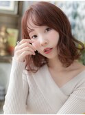 大人かわいいミルクティーピンクボブパーマc5大宮20代30代40代