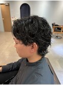 ホワイトメッシュ/ツイスト/ツイスパ/パーマ/メンズ/眉毛