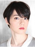 ショート・ボブ/丸顔/前髪あり/絶壁解消/30代/40代/50代/くびれ