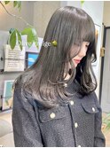 ブリーチなしダブルカラーでつくるオリーブグレージュ