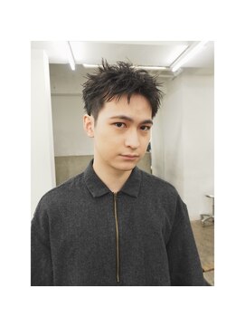メンズレコ 渋谷(MEN'S LECO) 黒髪メンズカットメンズスパイキーショート