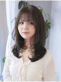 ロングレイヤー/ハイレイヤー/グレージュ/ハッシュカット