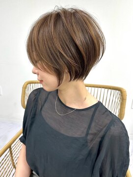 ヘアサロン リボーン(Hair salon Reborn) 王子ボブ白髪ぼかしハイライトショートボブカット20代30代40代