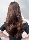 韓国ヘアココアベージュロング顔周りレイヤー_ba573482