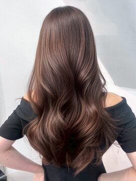 アルバム 銀座(ALBUM GINZA) 韓国ヘアココアベージュロング顔周りレイヤー_ba573482