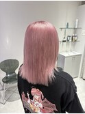 ホワイトピンクペールピンクブリーチハイトーンダブルカラー成増