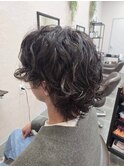 MEN’S/リバースセンターパート/ニュアンスパーマ/鎌取