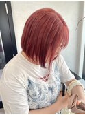 横浜タッセルボブ切りっぱなしボブハイトーンカラーレイヤーボブ