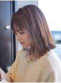 シースルー切りっぱなしボブ