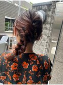 編み込みヘアアレンジ