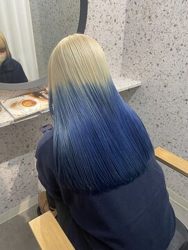 ラニヘアサロン(lani hair salon) グラデーションブルー×ブロンド