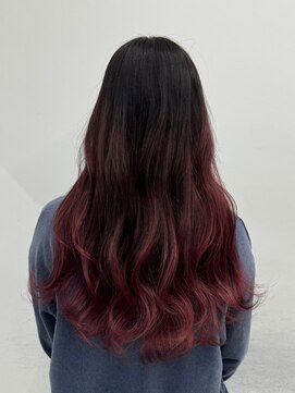 イース バイ アンブルリュクス 北千住(Ease by amble luxe) ワインレッドグラデーションカラー