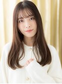 透けバング艶感ストレート姫カットレイヤーロングX志木30代40代