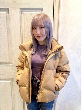 アロマ ヘアー ルーム 新宿店(AROMA hair room) 小顔/ラベンダー/シルバー/ミルクティー/レイヤーミディアム