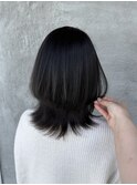 レイヤーカット　ミディアム　ブルージュ