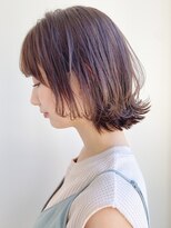 トゥーナ 表参道(tona) ミディアムレイヤー、外ハネボブ、グレージュ、脱白髪染め☆