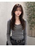 大人可愛いを叶える韓国風ロングレイヤー