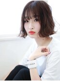 切りっぱなしふんわりパーマボブ