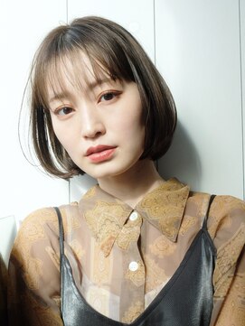 アルバム 銀座(ALBUM GINZA) ナチュラルストレートボブ_アースカラーツートンカラー_9091