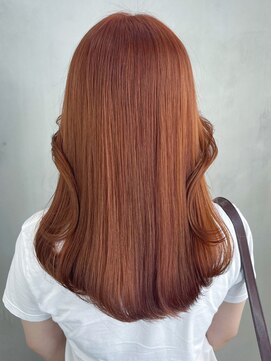 アイティーバイアルバム 藤沢店(IT by ALBUM) オレンジロング_グレージュカラーボブウルフ_ba403951