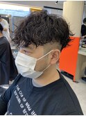 ツイストスパイラルパーマツーブロックツイストパーマメンズヘア