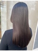 髪質改善 酸性ストレート 艶感のあるアッシュグレージュ